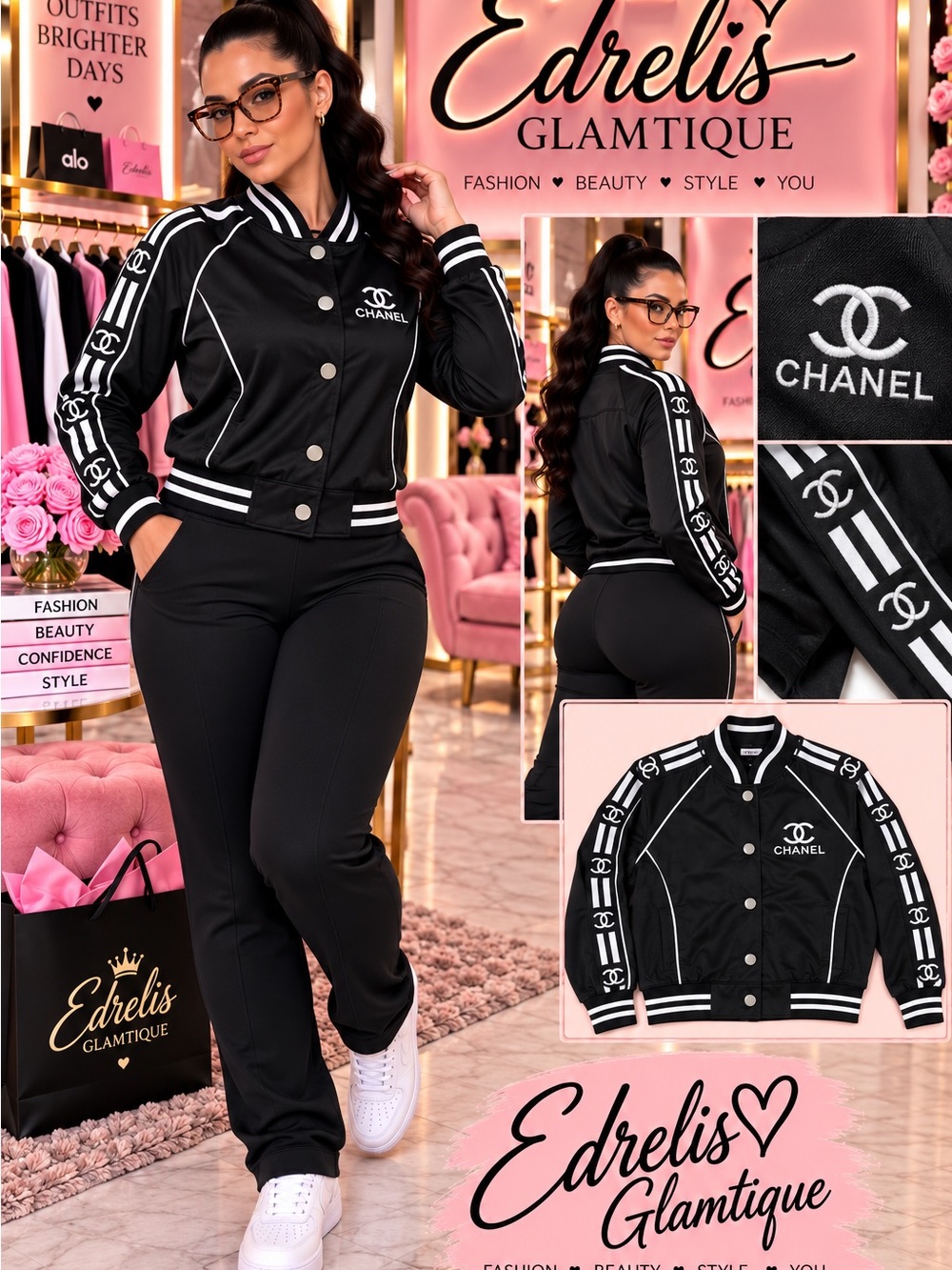 Inspired Women's Black Logo Track Jacket